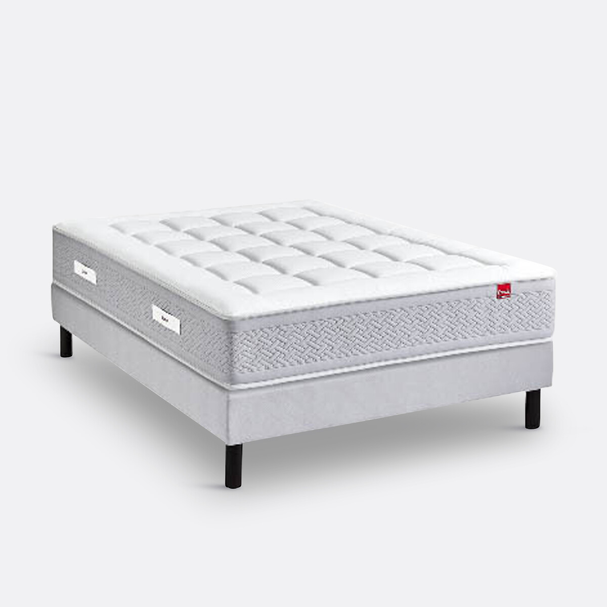 Ensemble matelas 800 ressorts Majestueux + sommier gris souris, EPEDA