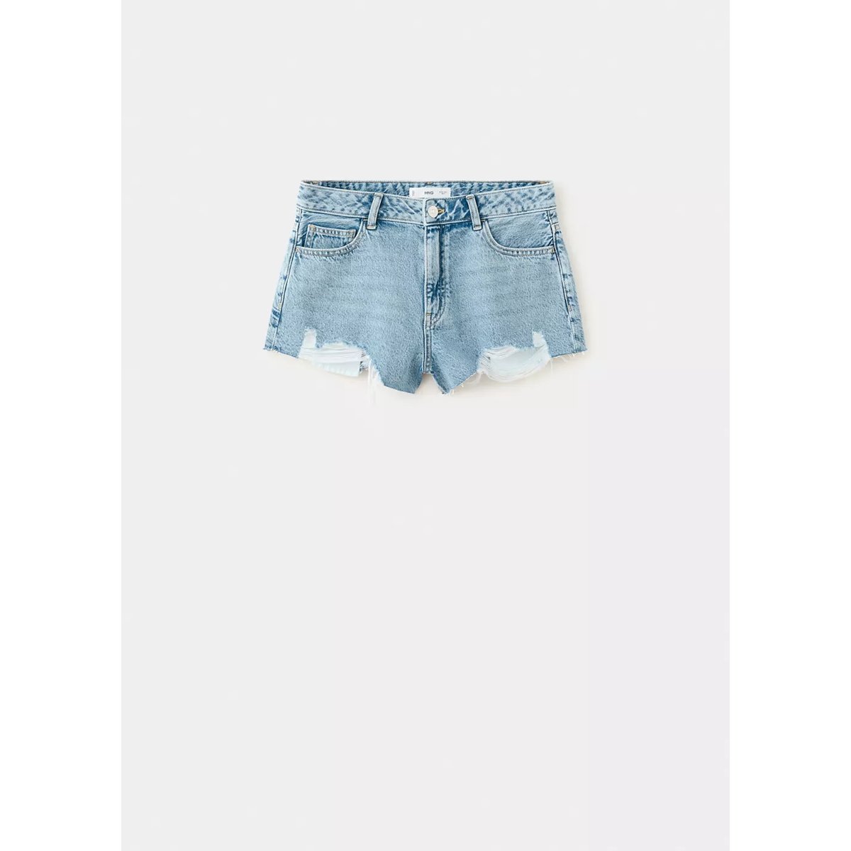 Short détail effiloché bleu moyen, MANGO TEEN