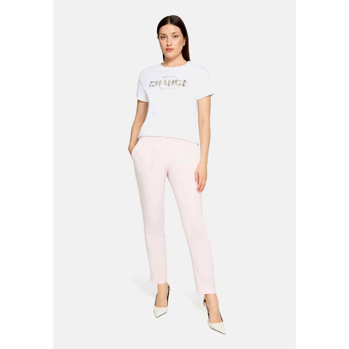 Haut casual à broderies patch white/silver, BETTY & CO