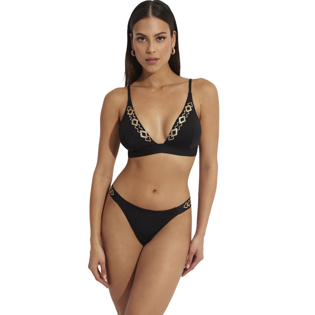 Bas maillot slip de bain taille basse Musha Cay noir, SELMARK MARE