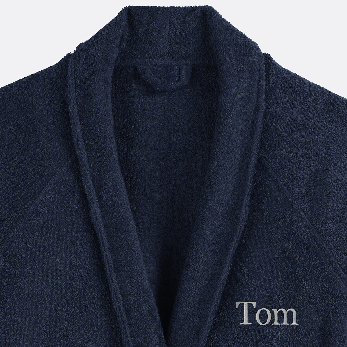 Peignoir éponge col châle personnalisé, Haxel bleu marine, LA REDOUTE INTERIEURS