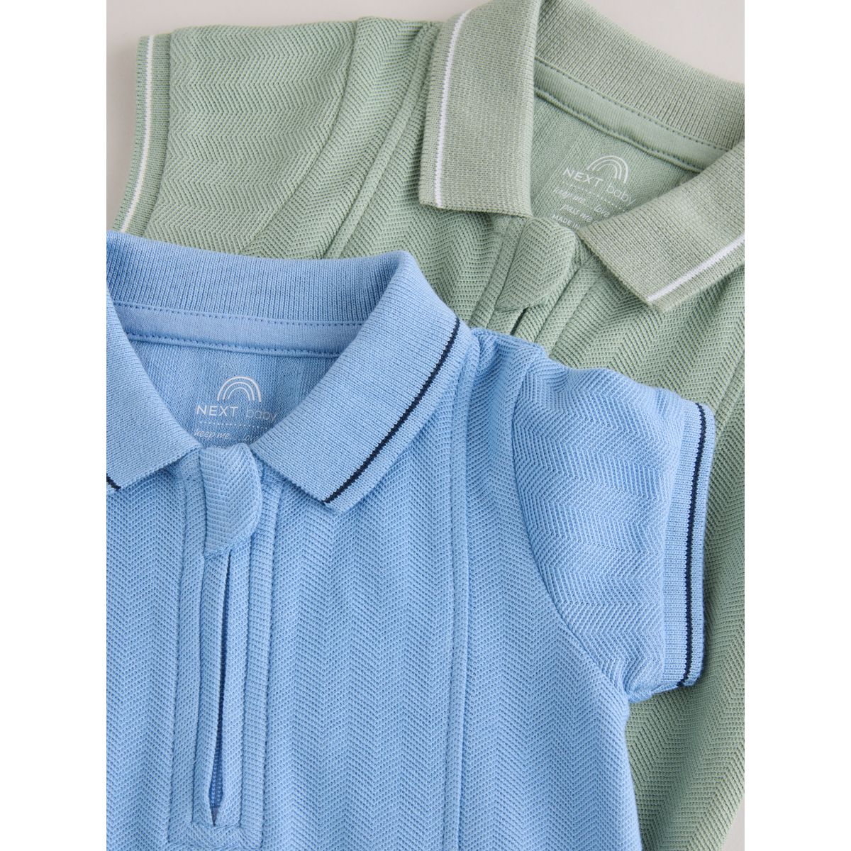 Barboteuse bébé habillée à col, lot de 2 bleu/vert, NEXT