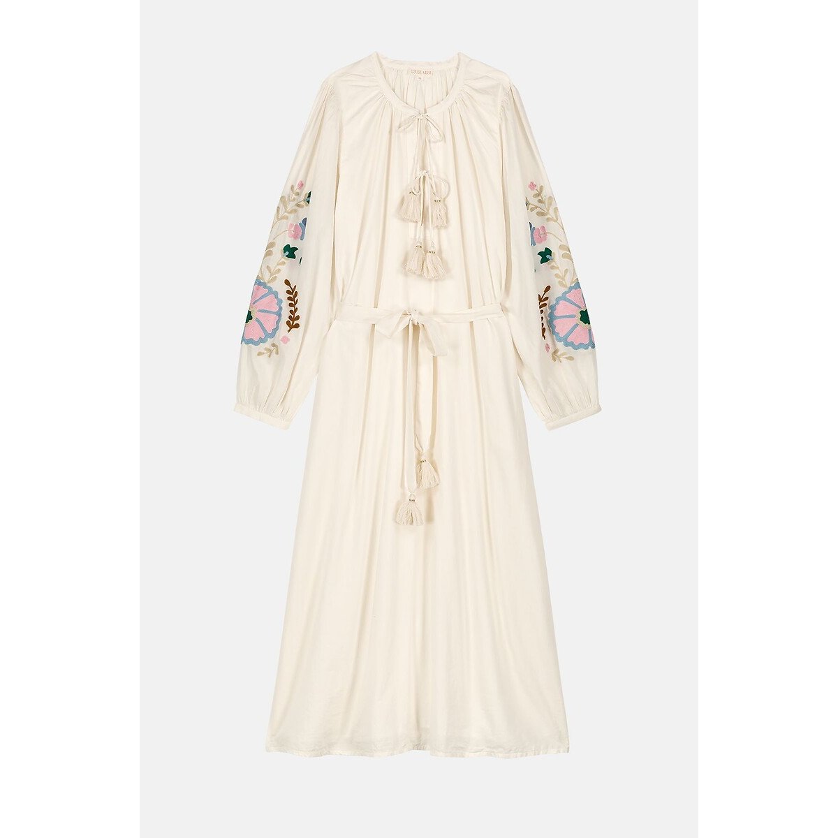 Martina Embroidered Maxi Dress with Long Sleeves white, LOUISE MISHA