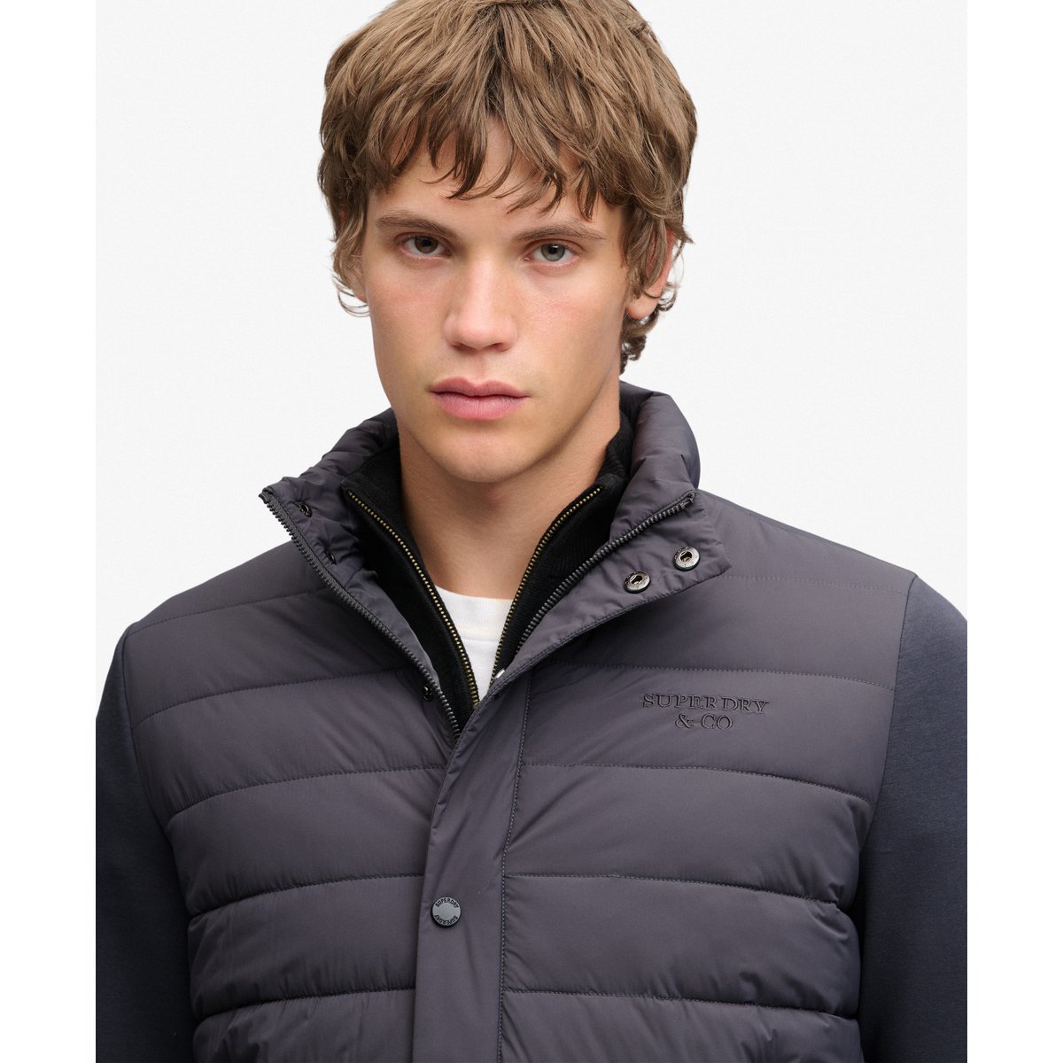 Veste Hybride Interlock anthracite, SUPERDRY