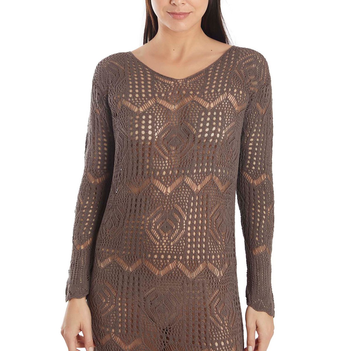 Robe de plage longue crochet kaki, SELMARK MARE