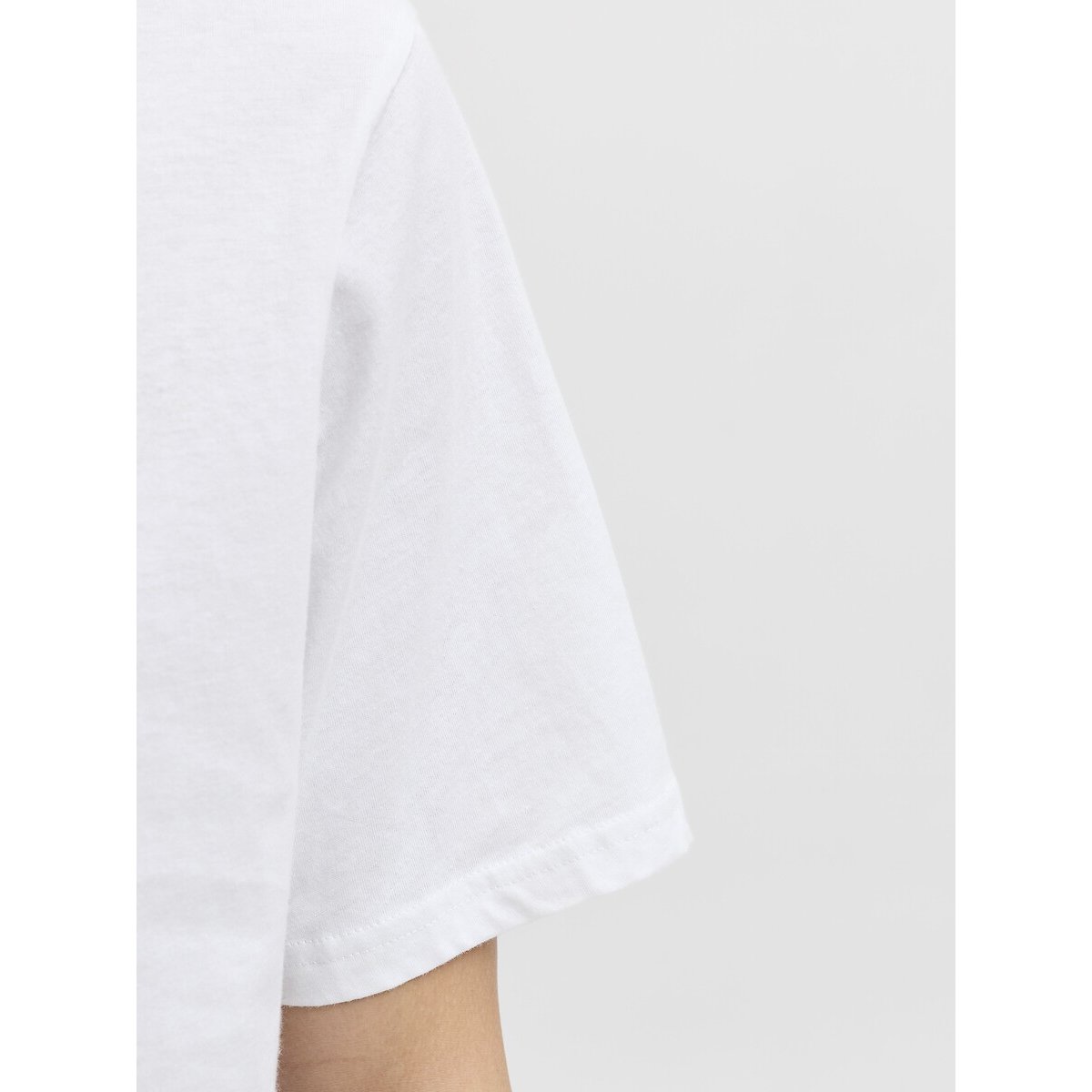 T-shirt de mangas curtas e gola redonda, Tom branco, JACK & JONES