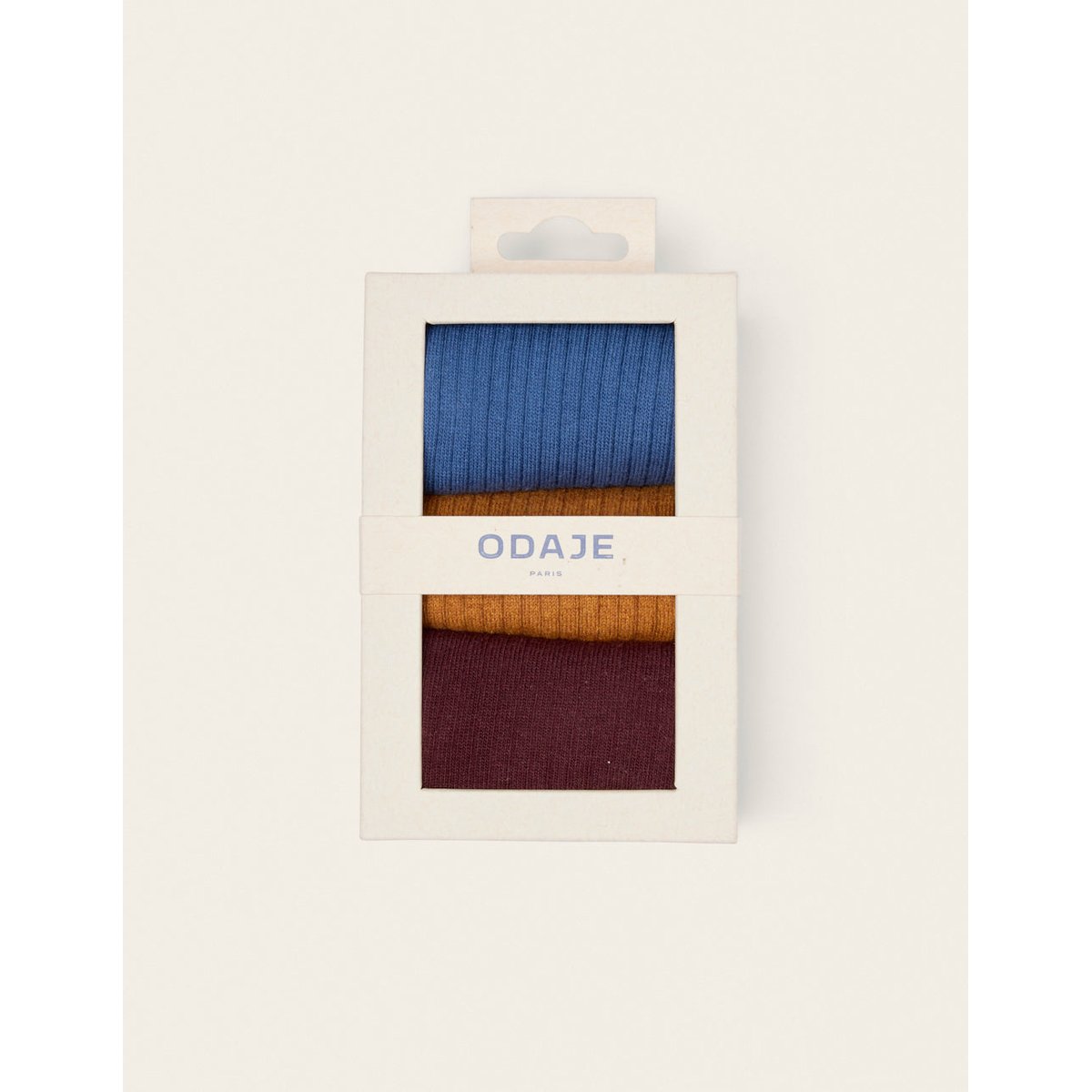 Pack de 3 CHAUSSETTES bleu moutarde bordeaux, ODAJE