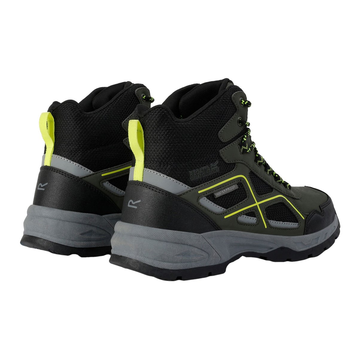 Bottines de marche VENDEAVOUR kaki foncé / vert néon, REGATTA
