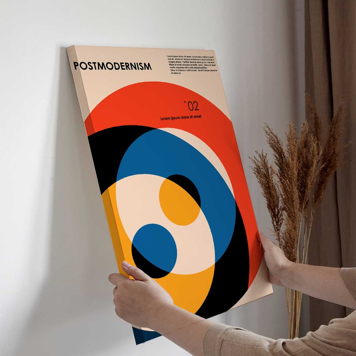 Tableau postmodernisme formes géométriques colorées toile imprimée, HEXOA