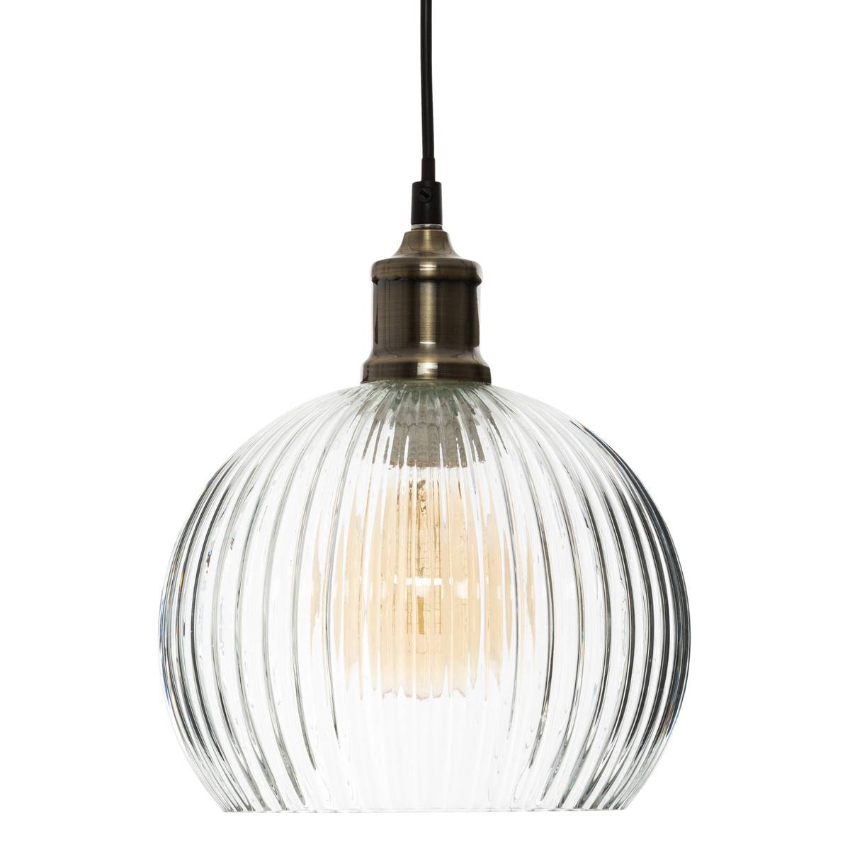 Suspension en verre texturé LAYE transparent, ATMOSPHERA