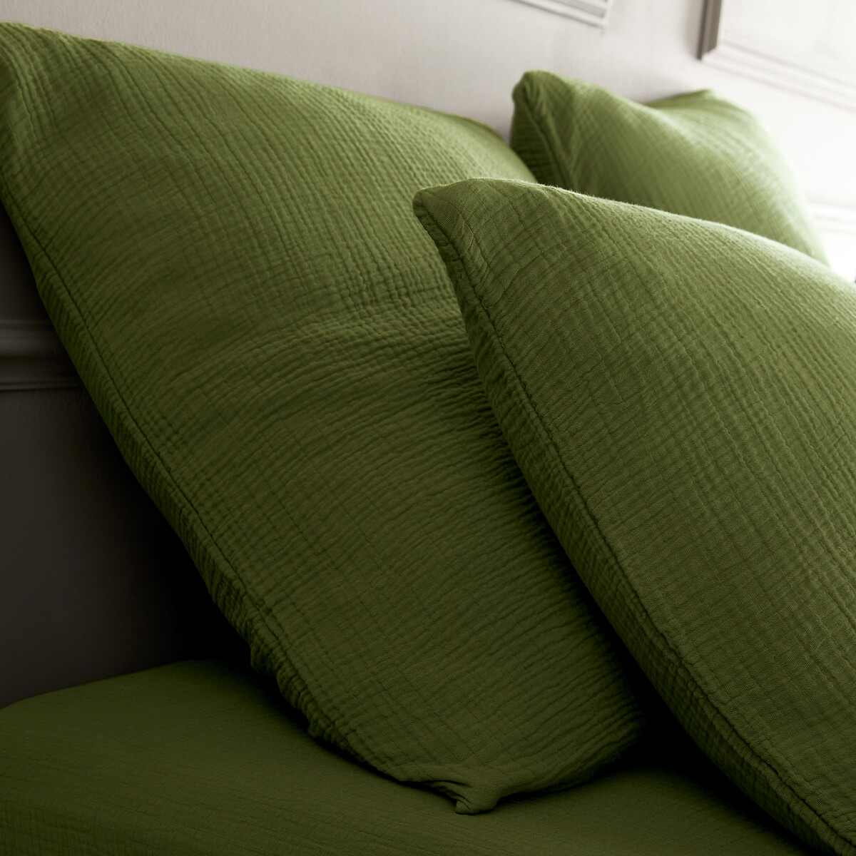 Yafa Organic Cotton Muslin Duvet Cover moss green, AM.PM
