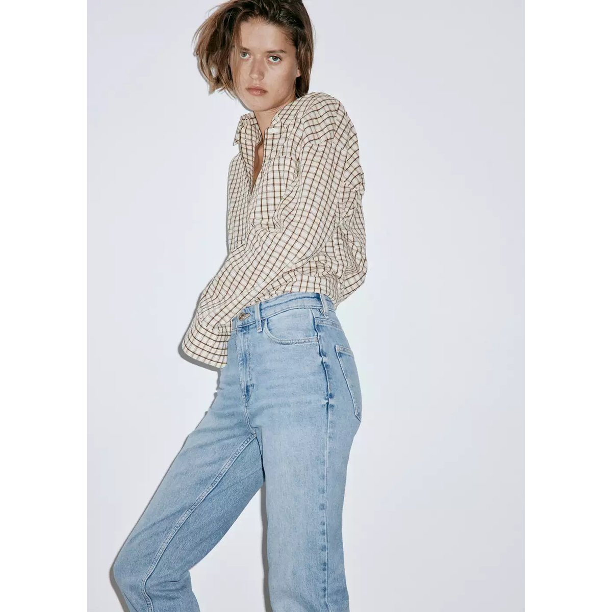 Jean Newmom confort taille haute bleu moyen, MANGO