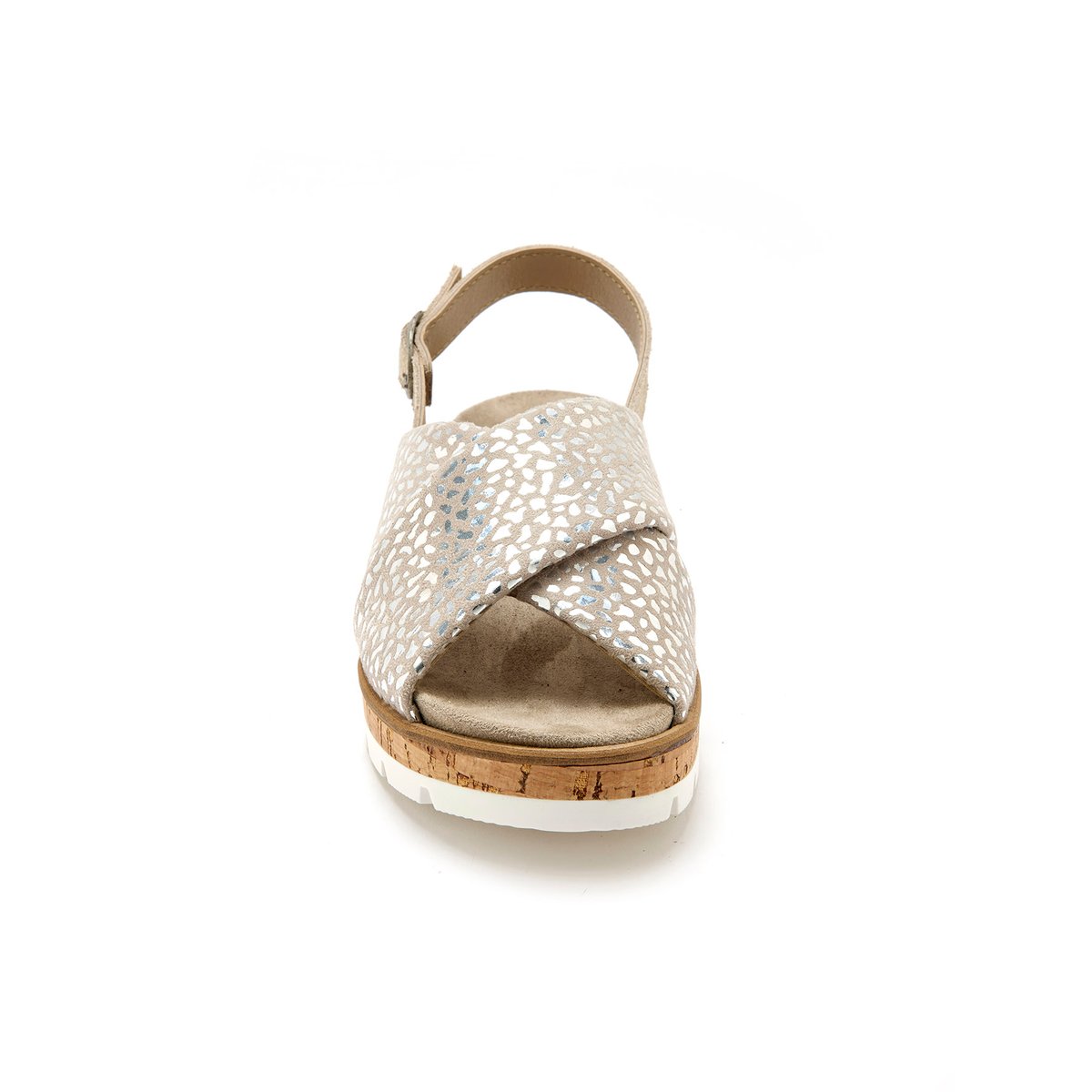 Sandales extensibles doublure cuir beige, PEDICONFORT