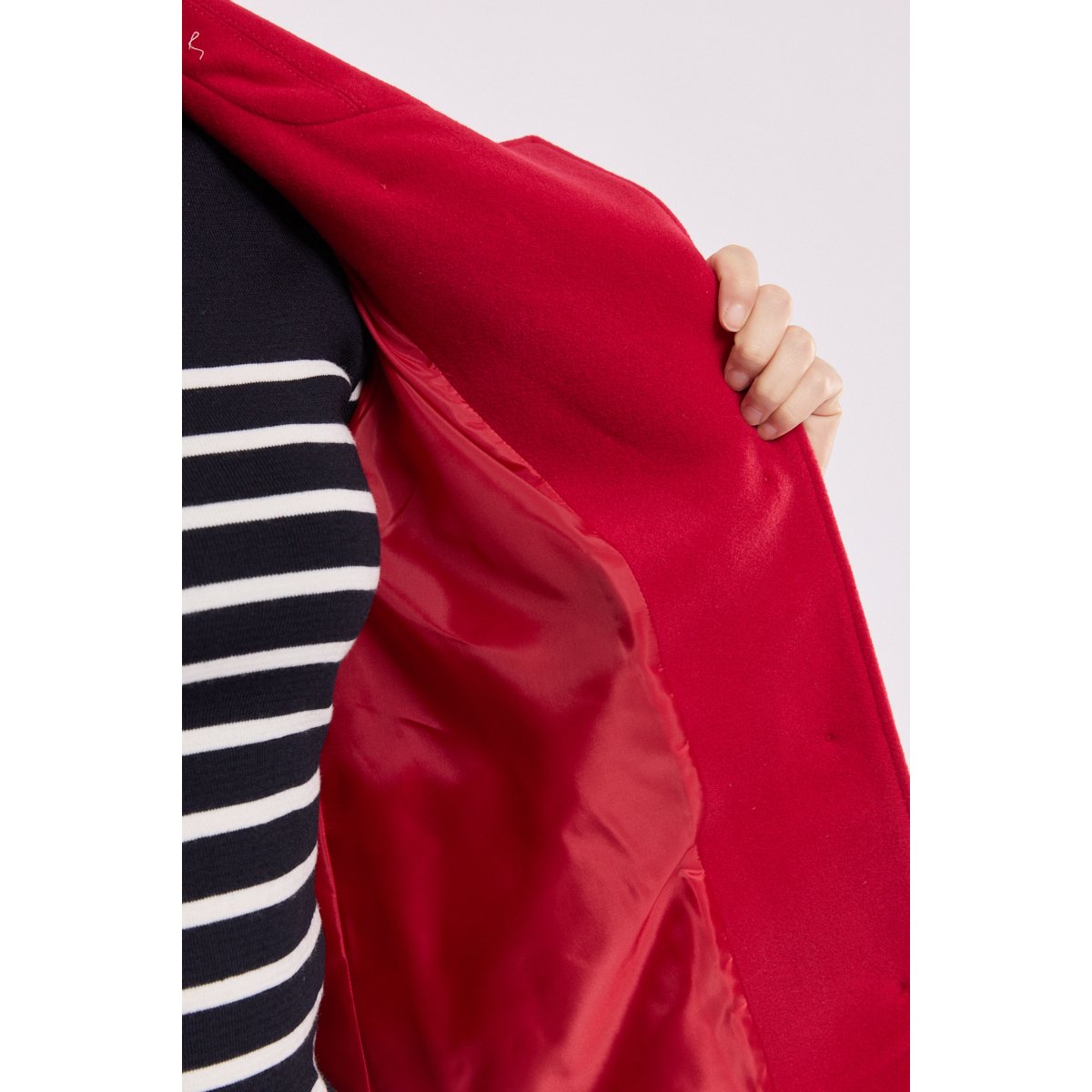 Caban boutonné en drap de laine pillard, ARMOR-LUX