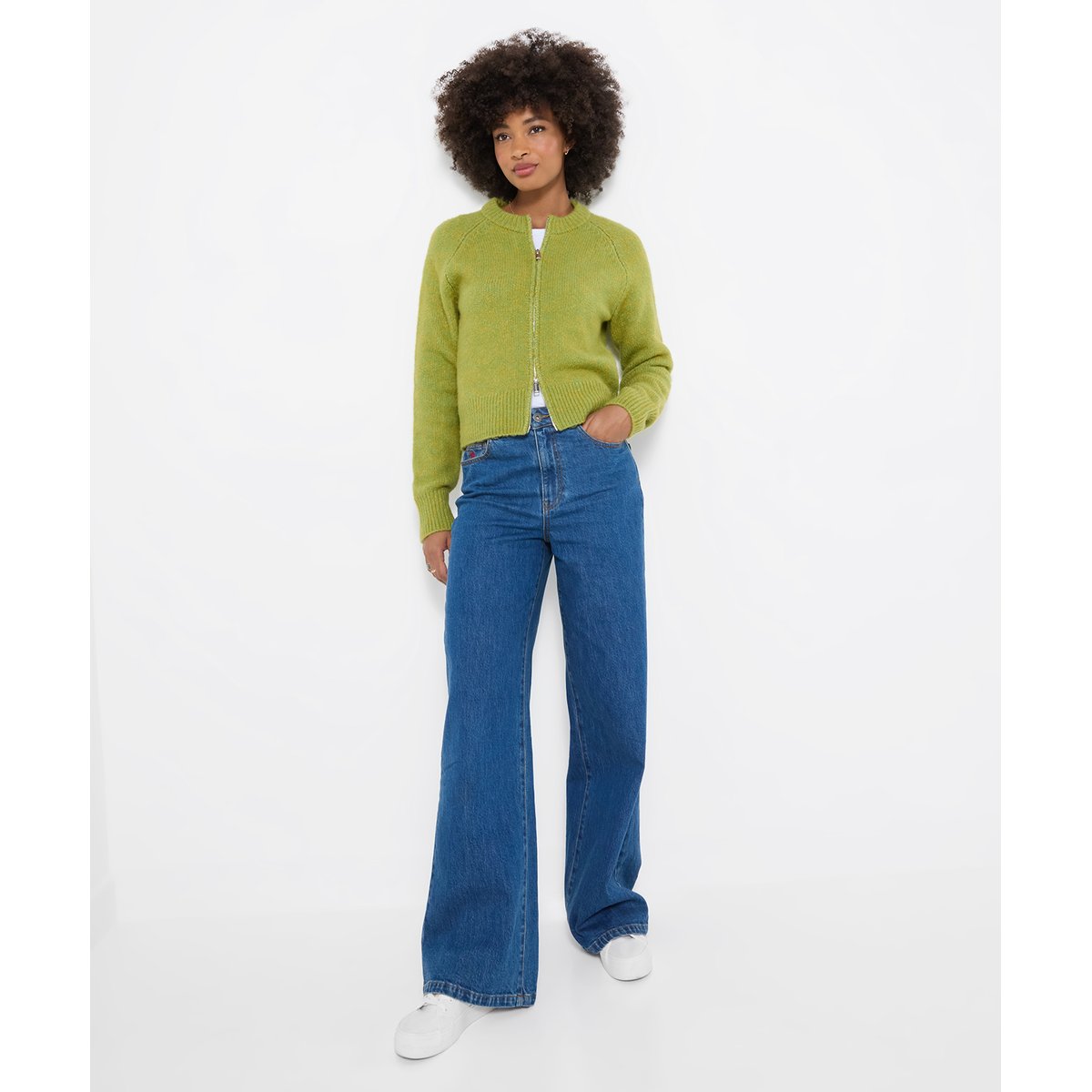 Cardigan Zippé Florence vert, JOE BROWNS