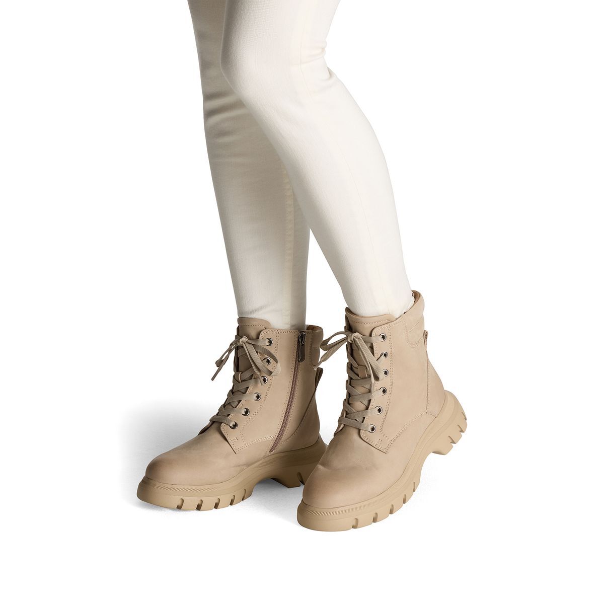 Bottine en cuir marron taupe, MARCO TOZZI
