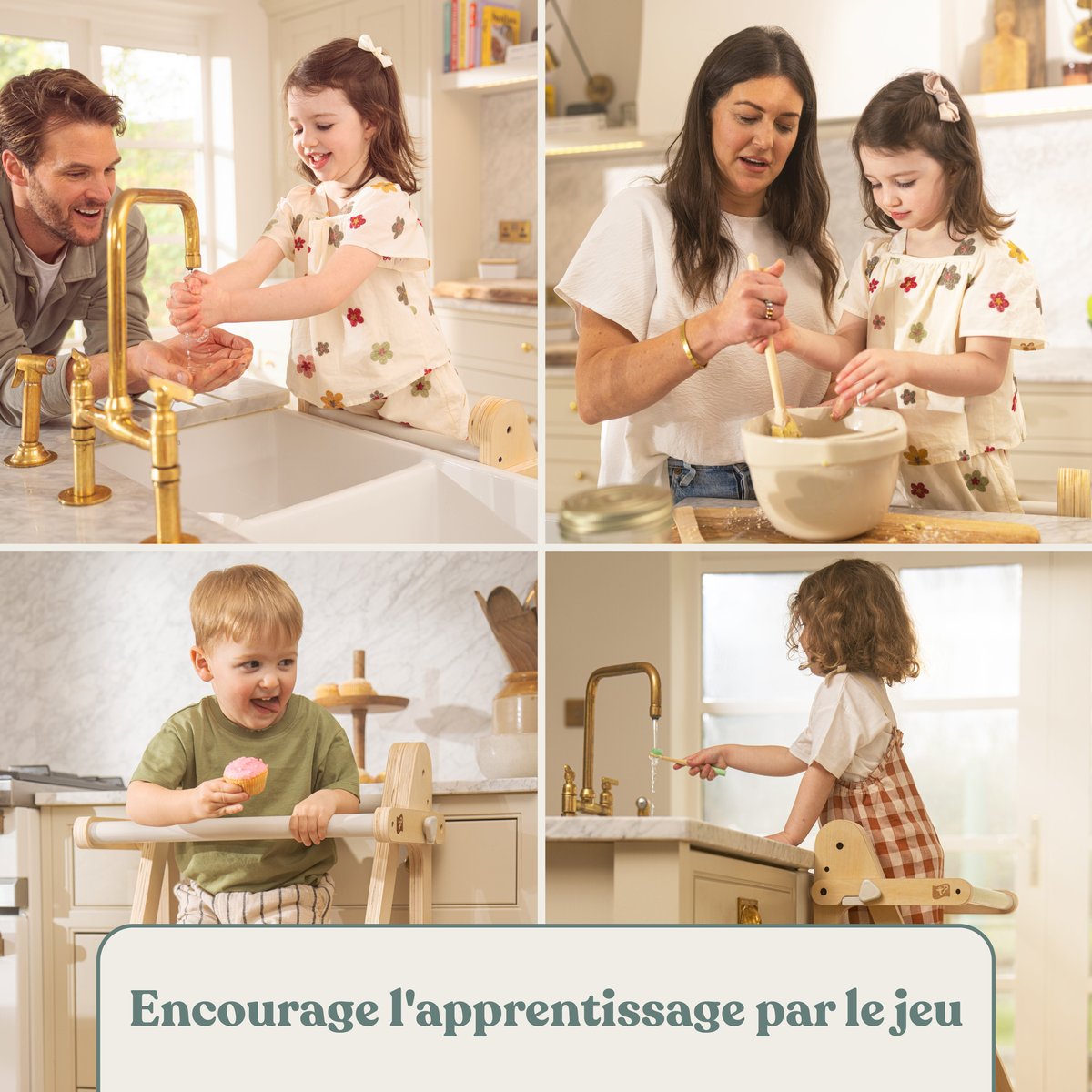 Tour d'apprentissage pliable avec tableau marron - blanc, ACTIVE TOTS