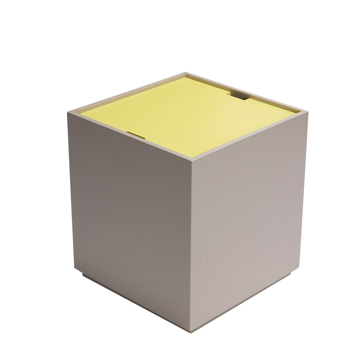 Table d'appoint / Coffre de rangement en bois de frêne VAULT gris/jaune, HUBSCH