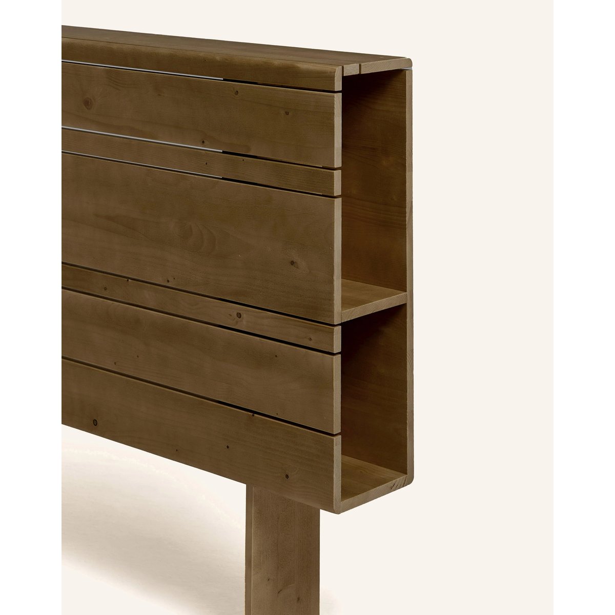 Tête de lit rangement sapin massif naturel 100 cm - CÉDRIC noyer, HANNUN