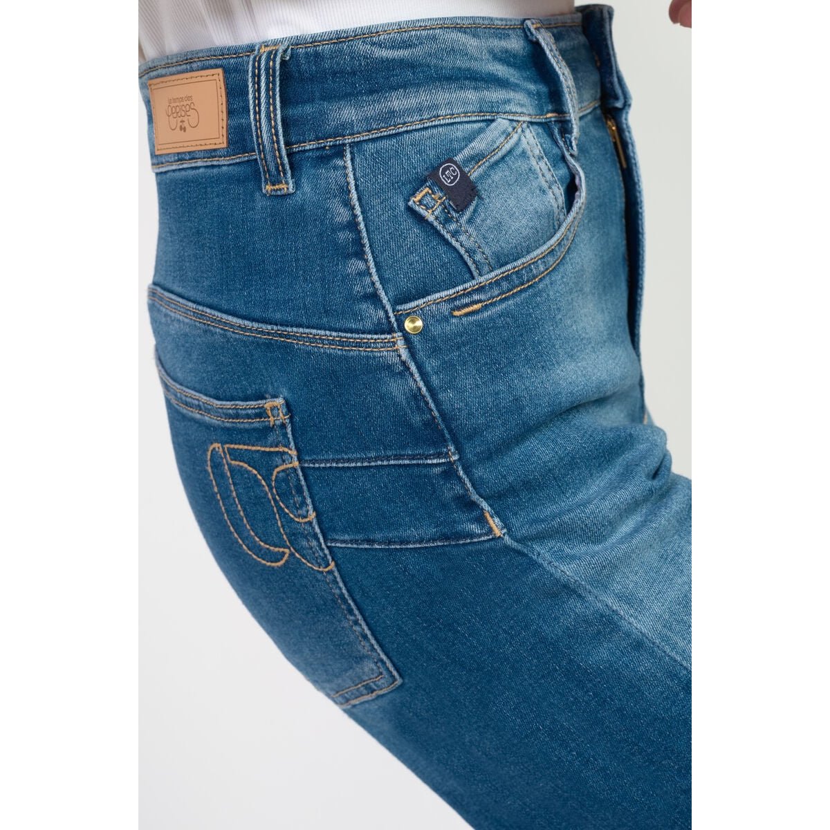 Jeans loose, large pulp wide leg , 7/8ème blue, LE TEMPS DES CERISES