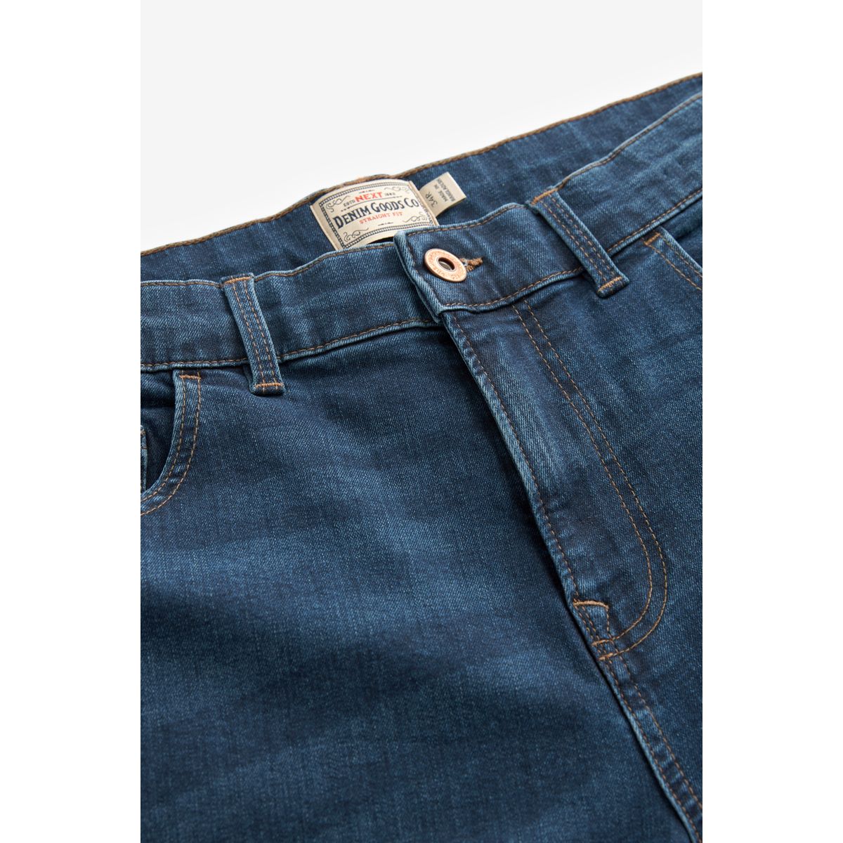 Jean stretch coupe droite classique bleu moyen, NEXT