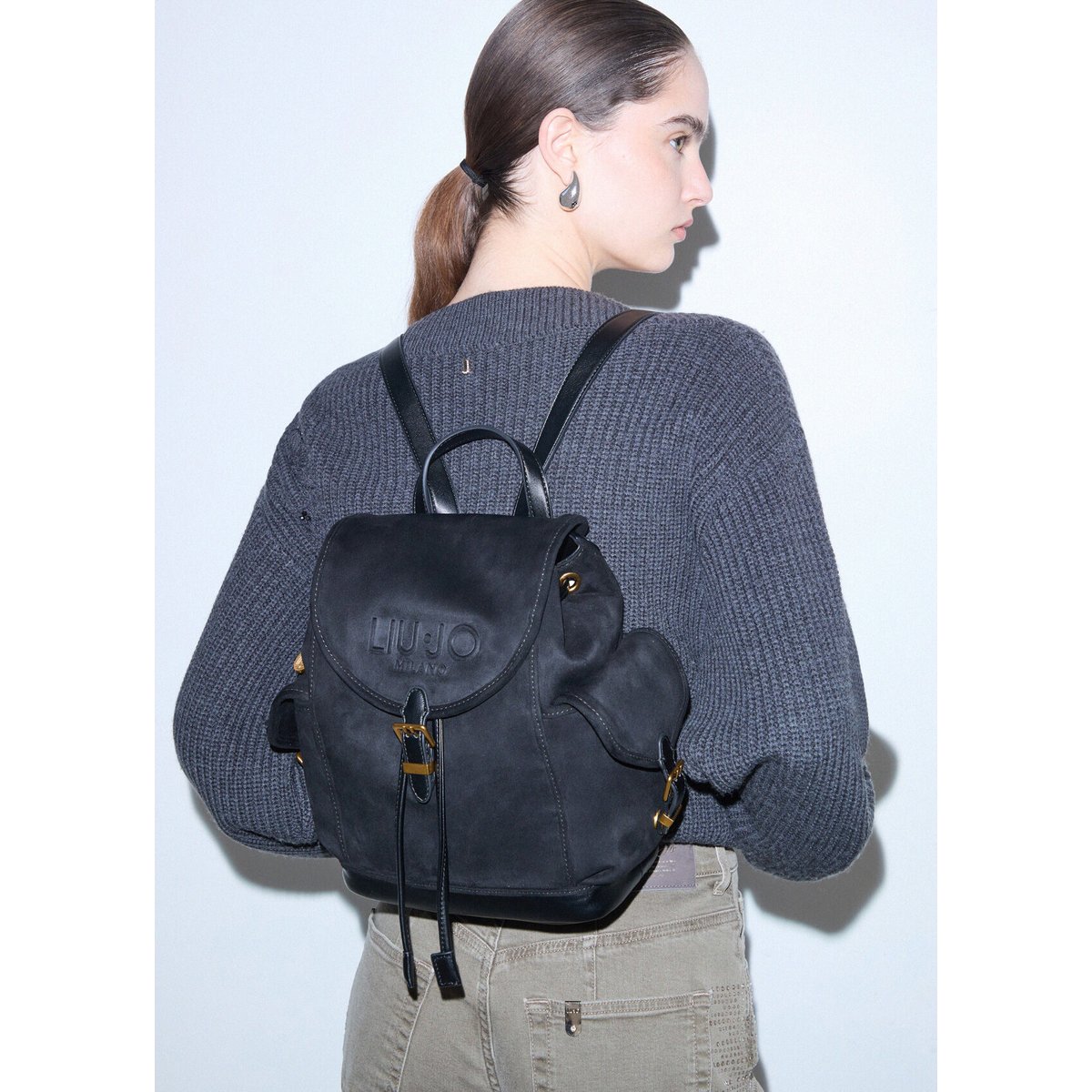Sac à dos en microfibre noir, LIU JO