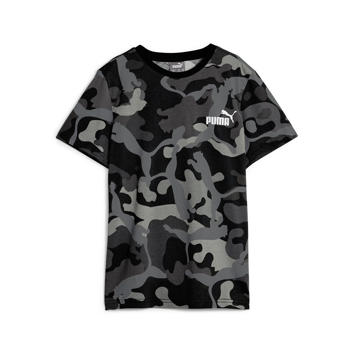 T-shirt manches courtes imprimé camouflage noir camouflage, PUMA