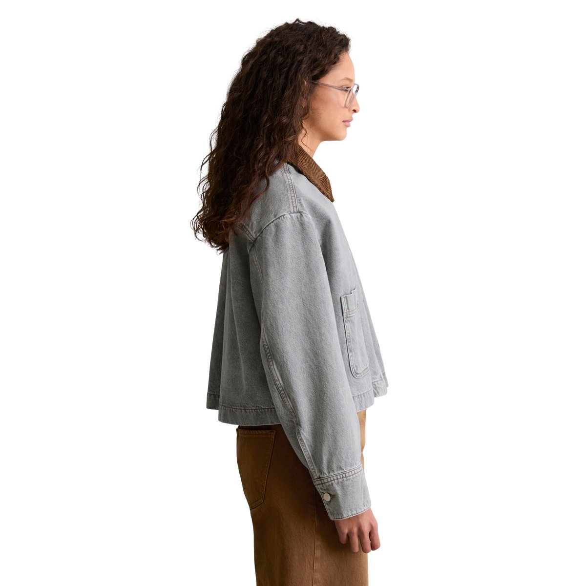 Veste en jean ample, style  barn en pur coton biologique gris, MARC O’POLO DENIM