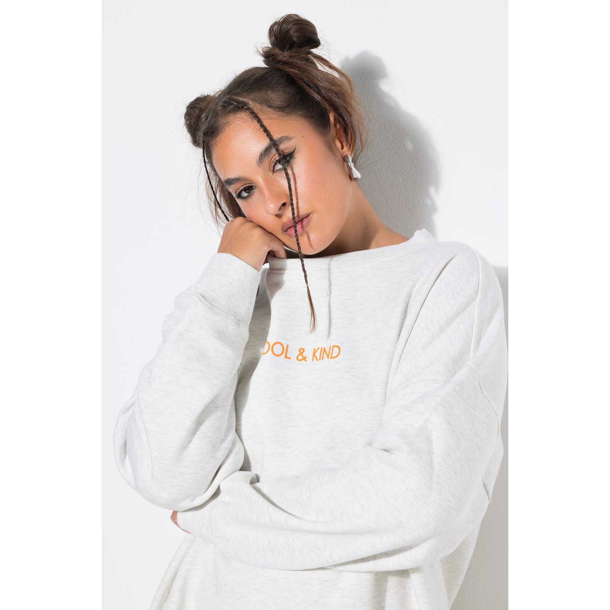 Sweat, coupe oversize chiné naturel, STUDIO UNTOLD