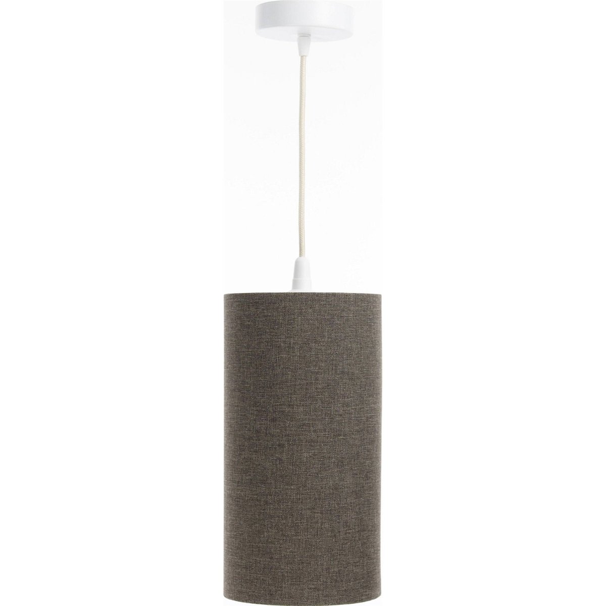 Suspension en lin rond Boho Elegant lin naturel et rotin clair, BPS KONCEPT