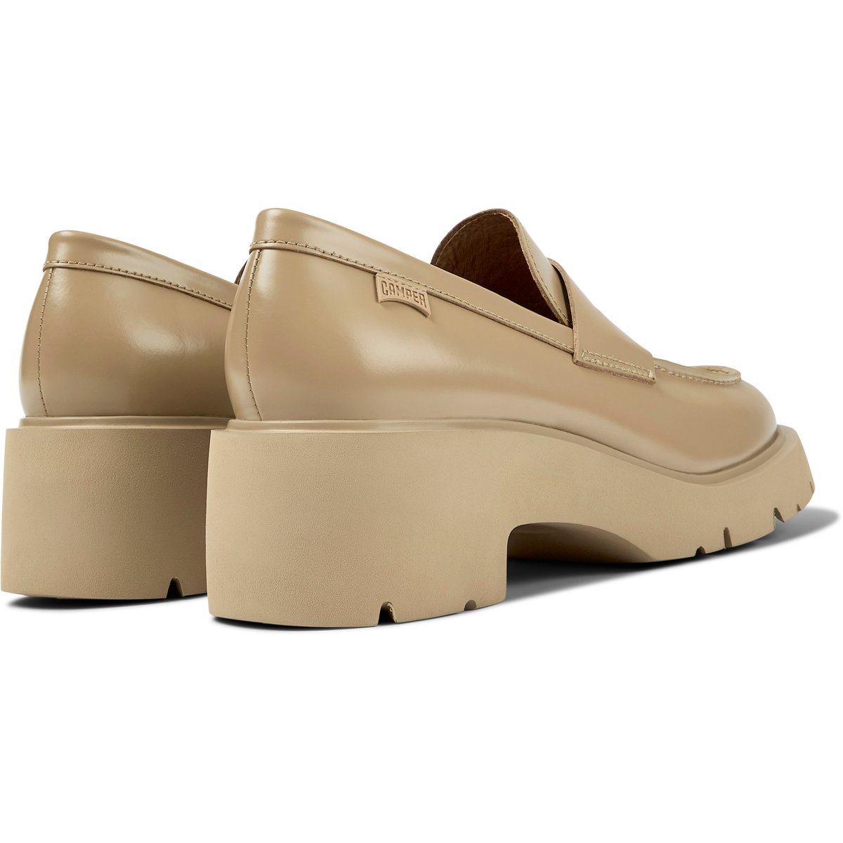 Mocassins Milah cuir beige moyen, CAMPER
