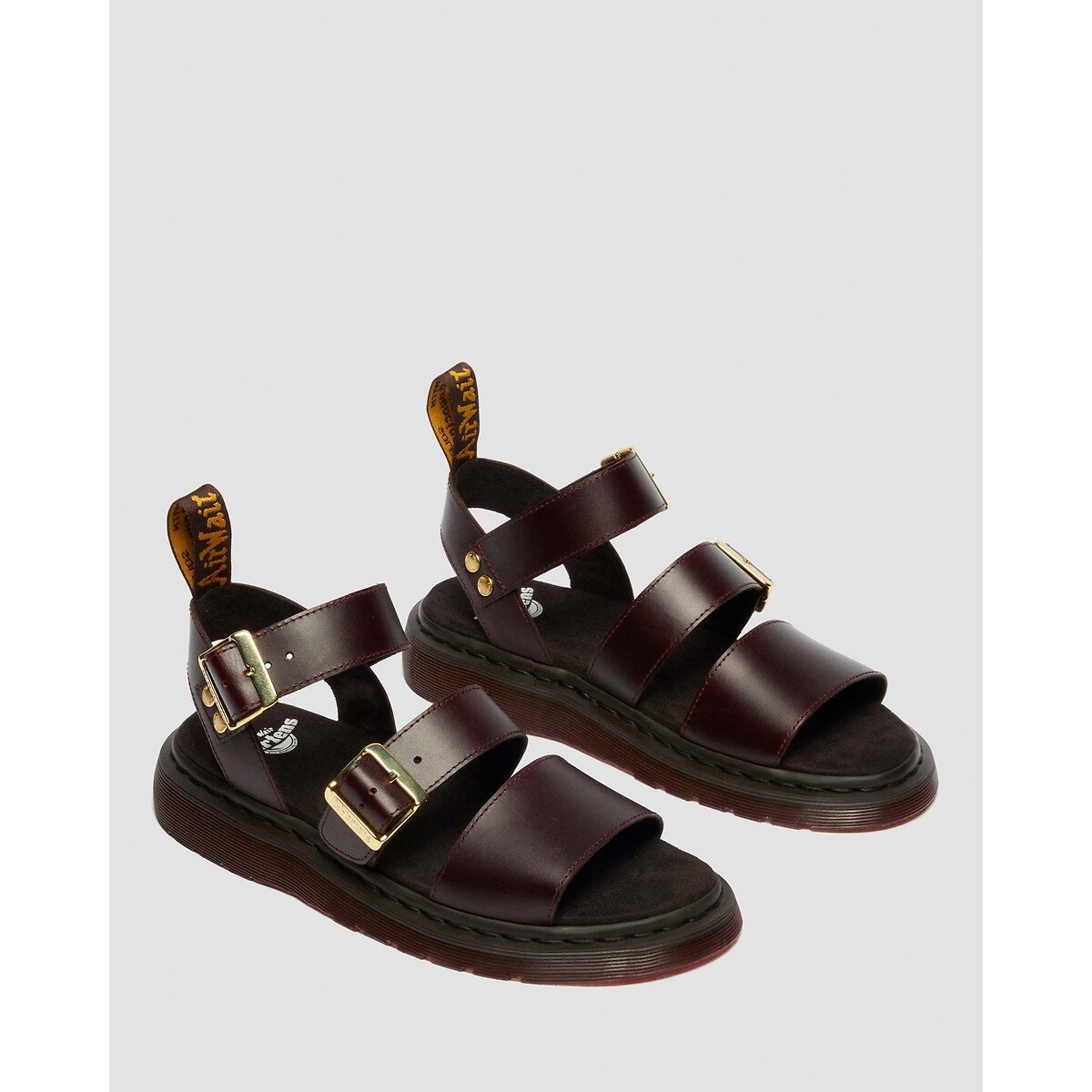 Sandales Gryphon en cuir Atlas bordeaux foncé, DR. MARTENS