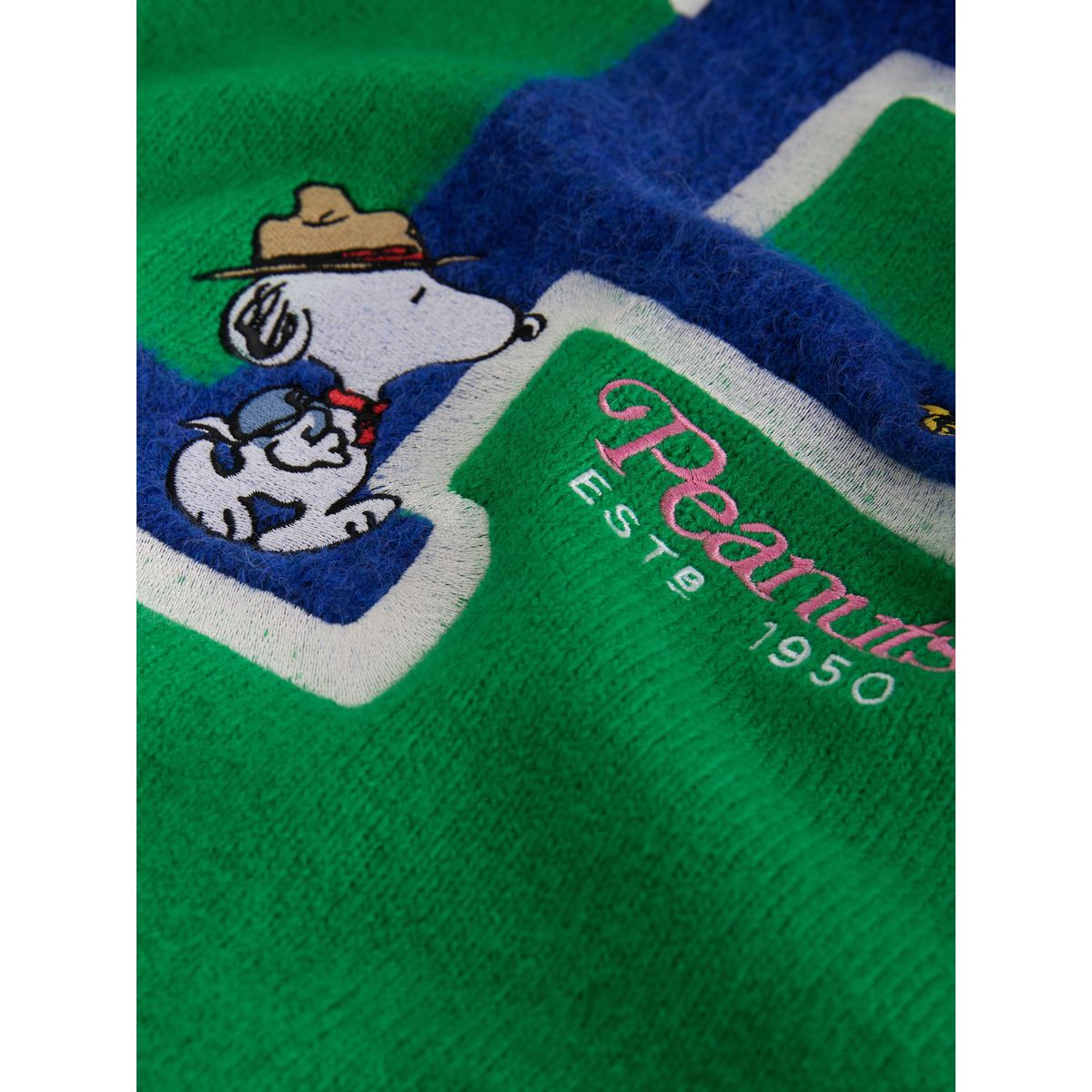 Pull ras du cou en maille à manches longues licence snoopy de green peanuts, NEXT