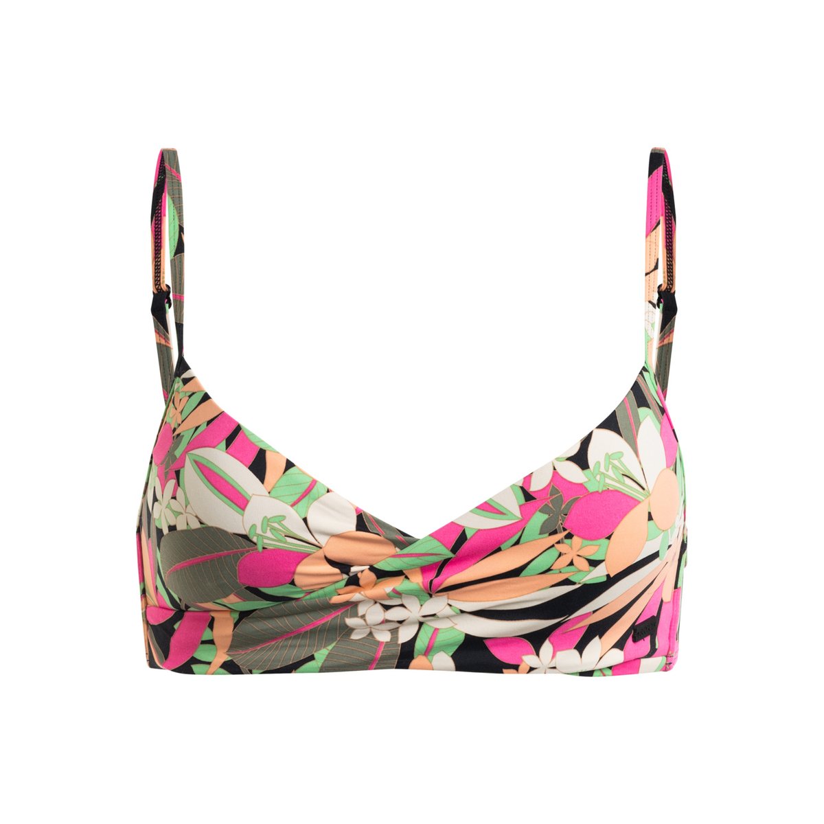 Haut de maillot de bain bikini Athletic Tri PRINTED BEACH CLASSICS. noir anthracite palm song s, ROXY