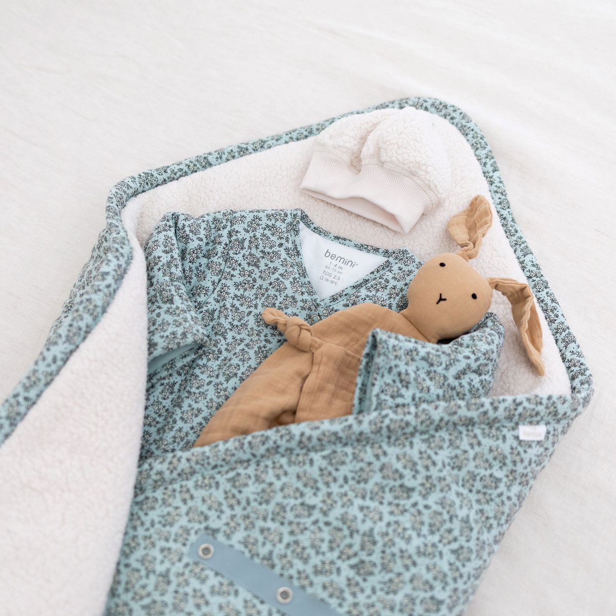 Gigoteuse avec moufles hiver - TOG 3 Cocon bien chaud heidi opalin, BEMINI