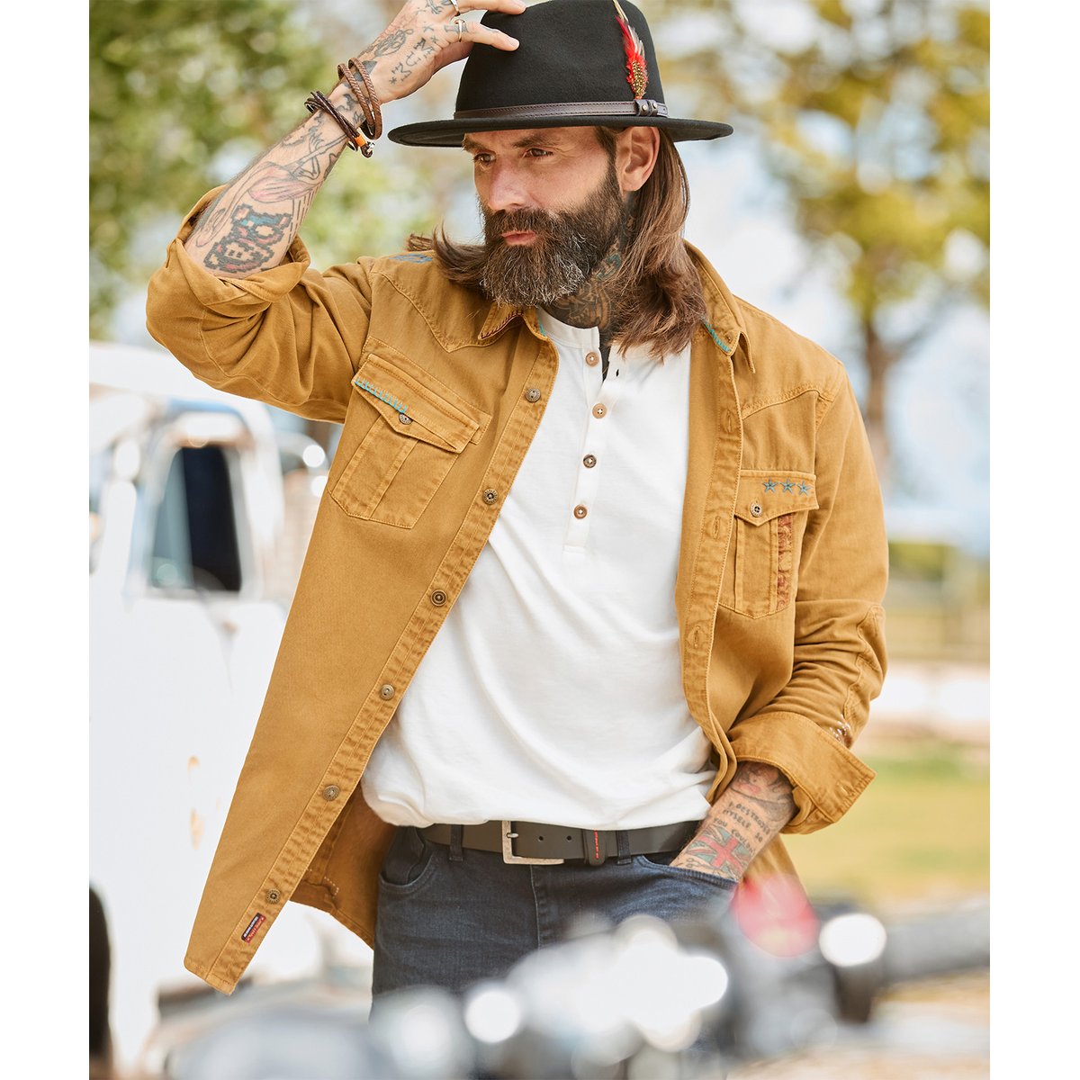 Chemise Western Personnalisée Frontière marron, JOE BROWNS
