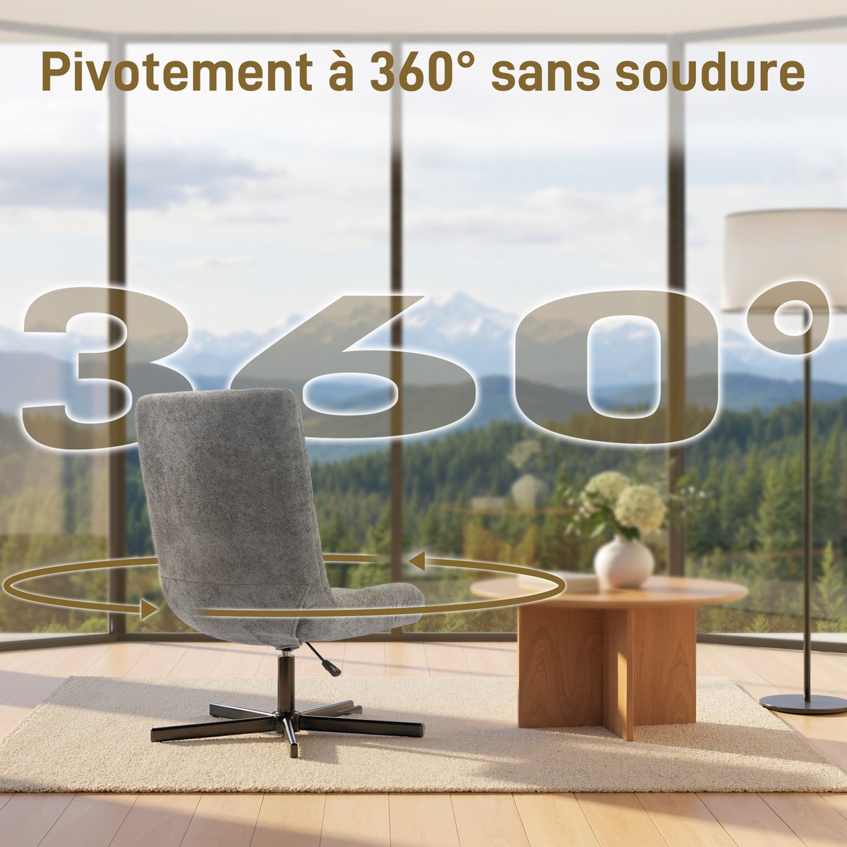 Fauteuil inclinable avec repose-pieds Velours gris, HOMCOM