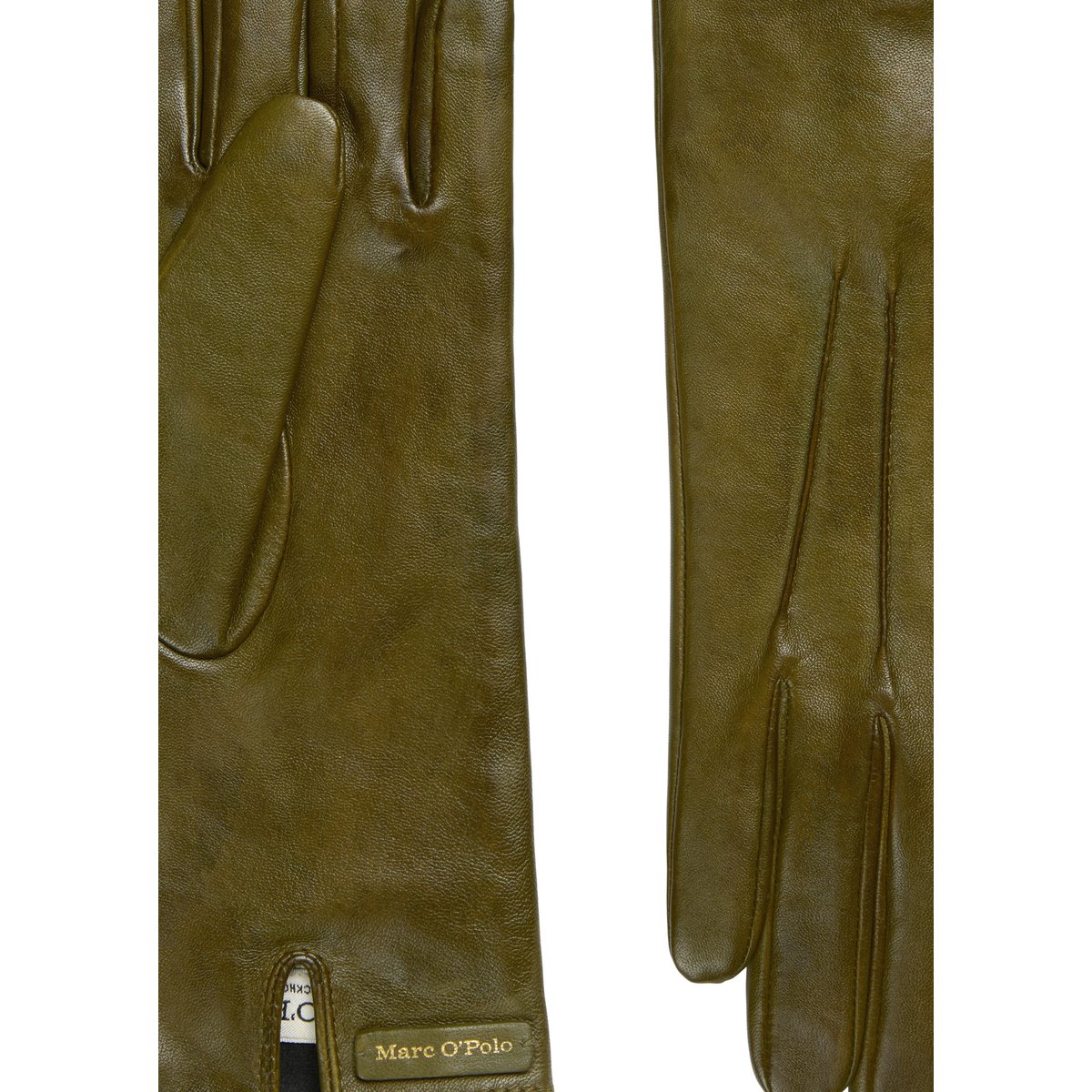 Gants en cuir pour les doigts en nappa d'agneau vintage vert foncé, MARC O'POLO