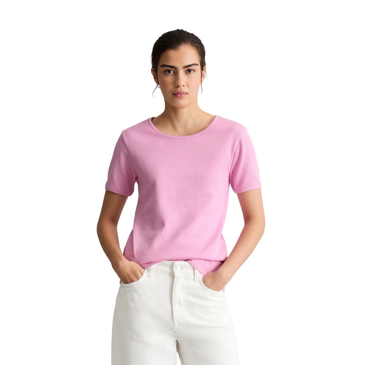 T-shirt DfC avec structure relaxed en pur coton bio rose pale, MARC O’POLO DENIM