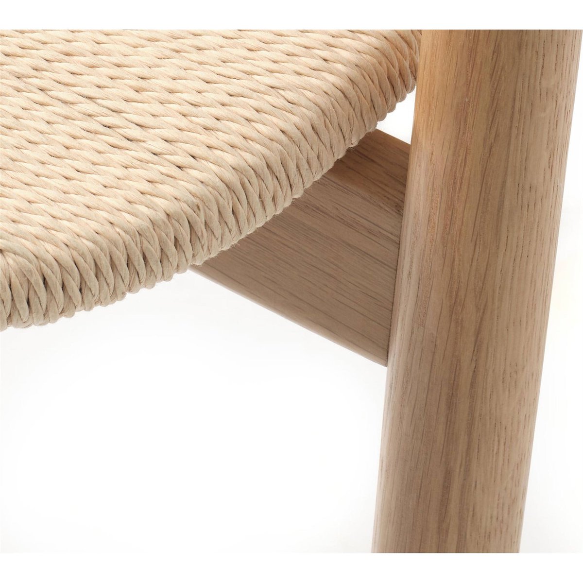 Chaise en bois à assise tressée DABASSO chêne naturel et beige, RECOLLECTION