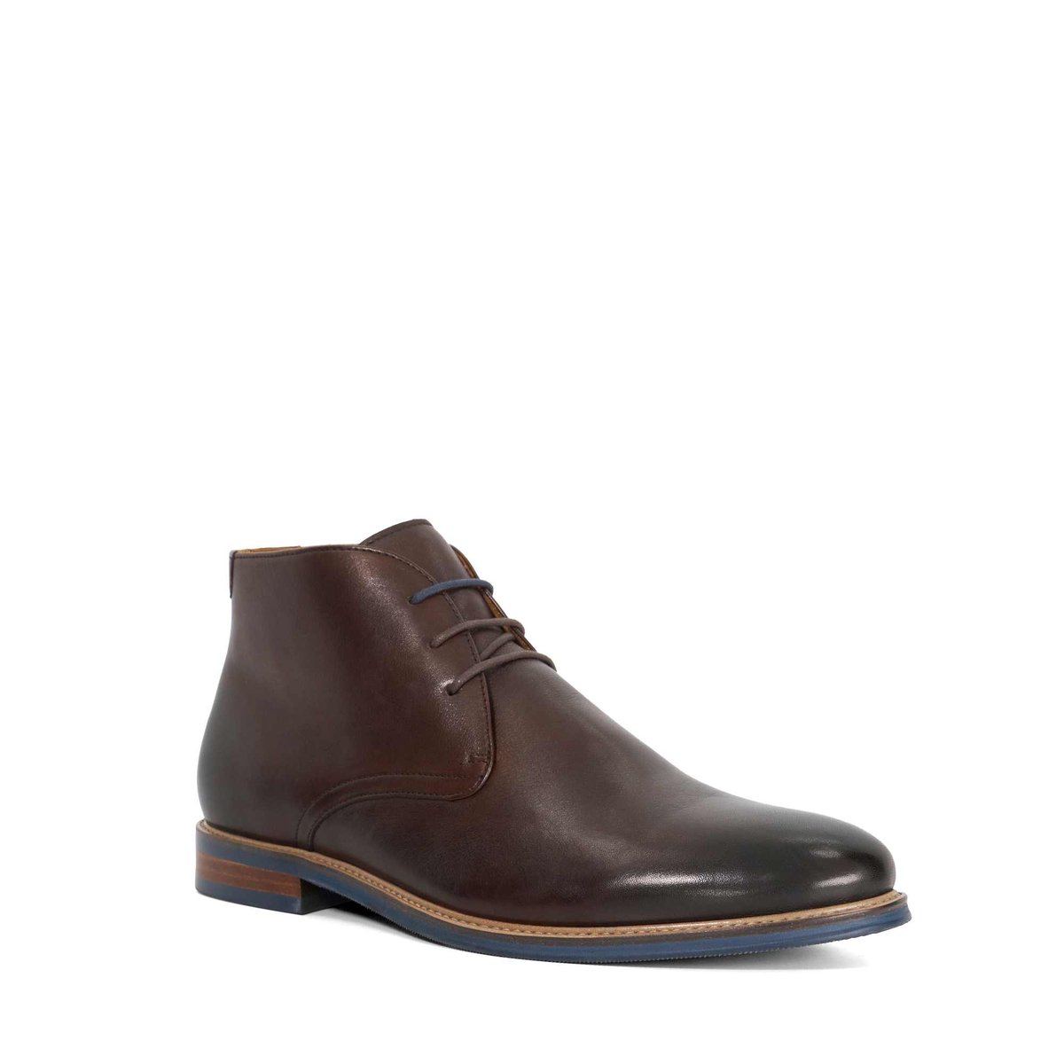 Bottes à lacets en cuir à bout arrondi coupe large - MILLERS Wide Fit burgundy-leather, DUNE LONDON