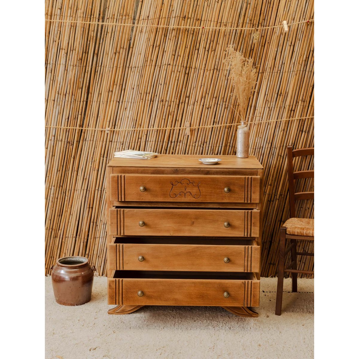 Commode en bois Garance N°765 - Bon état bois clair, DEBONGOUT