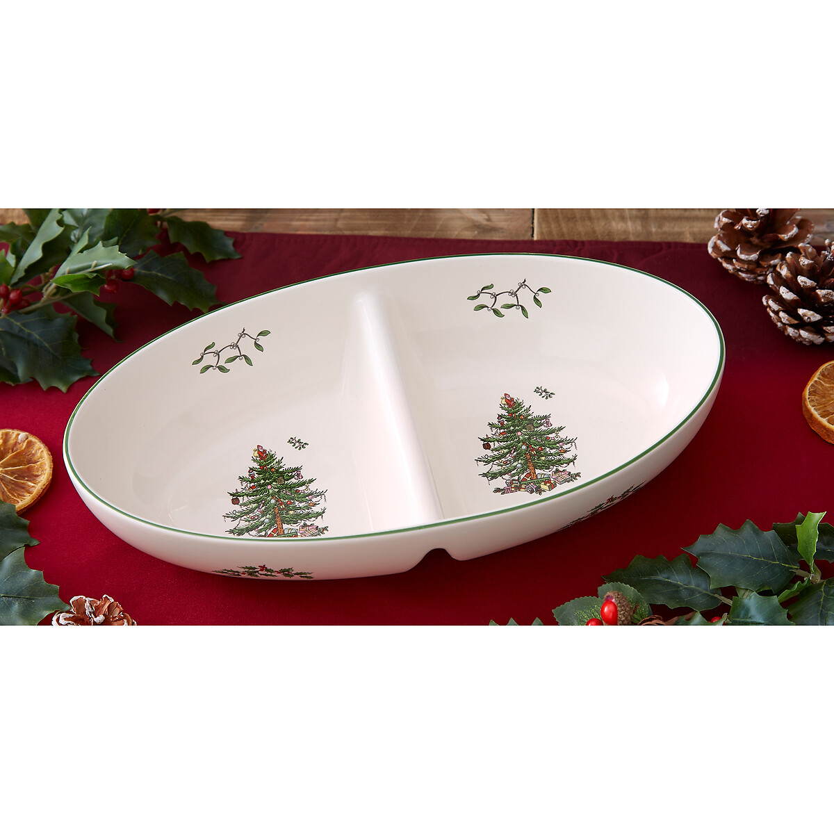 Christmas Tree Large Divided Server white, SPODE