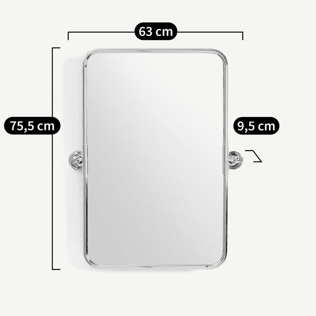 Miroir inclinable chromé H75,5cm Cassandre chromé, AM.PM