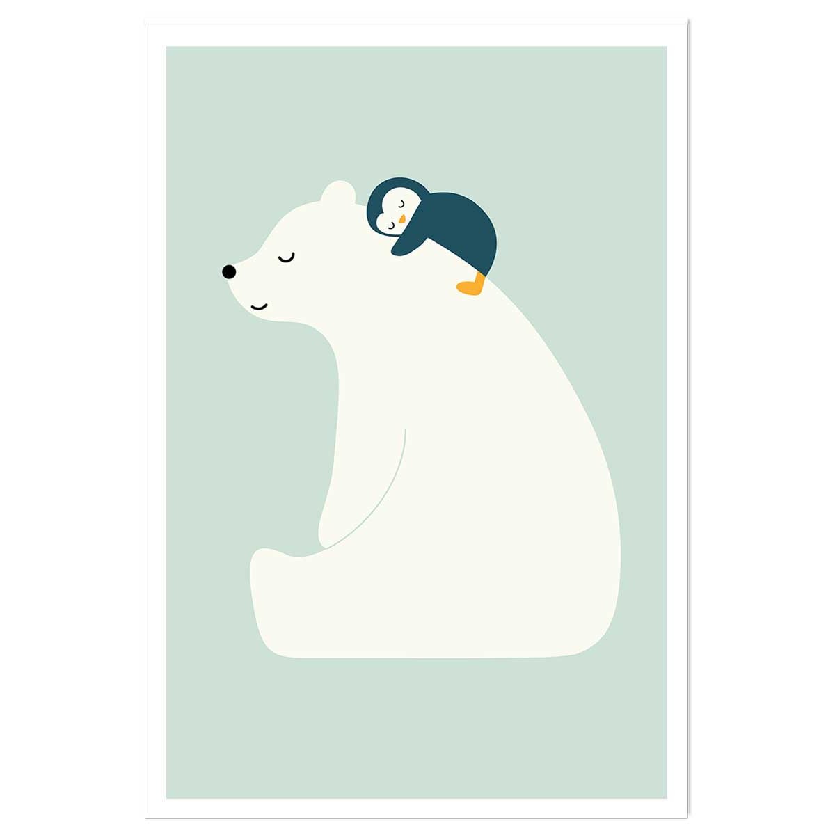 Affiche enfant calin polaire affiche seule, HEXOA