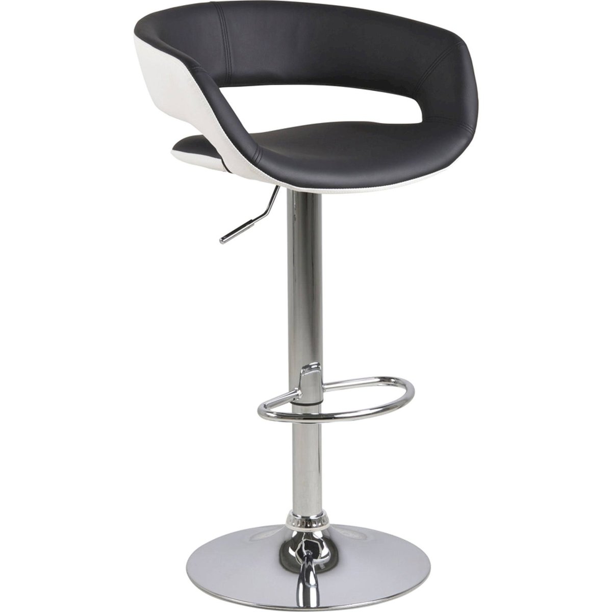 Tabouret de bar réglable collection HANNAH noir et blanc, RECOLLECTION