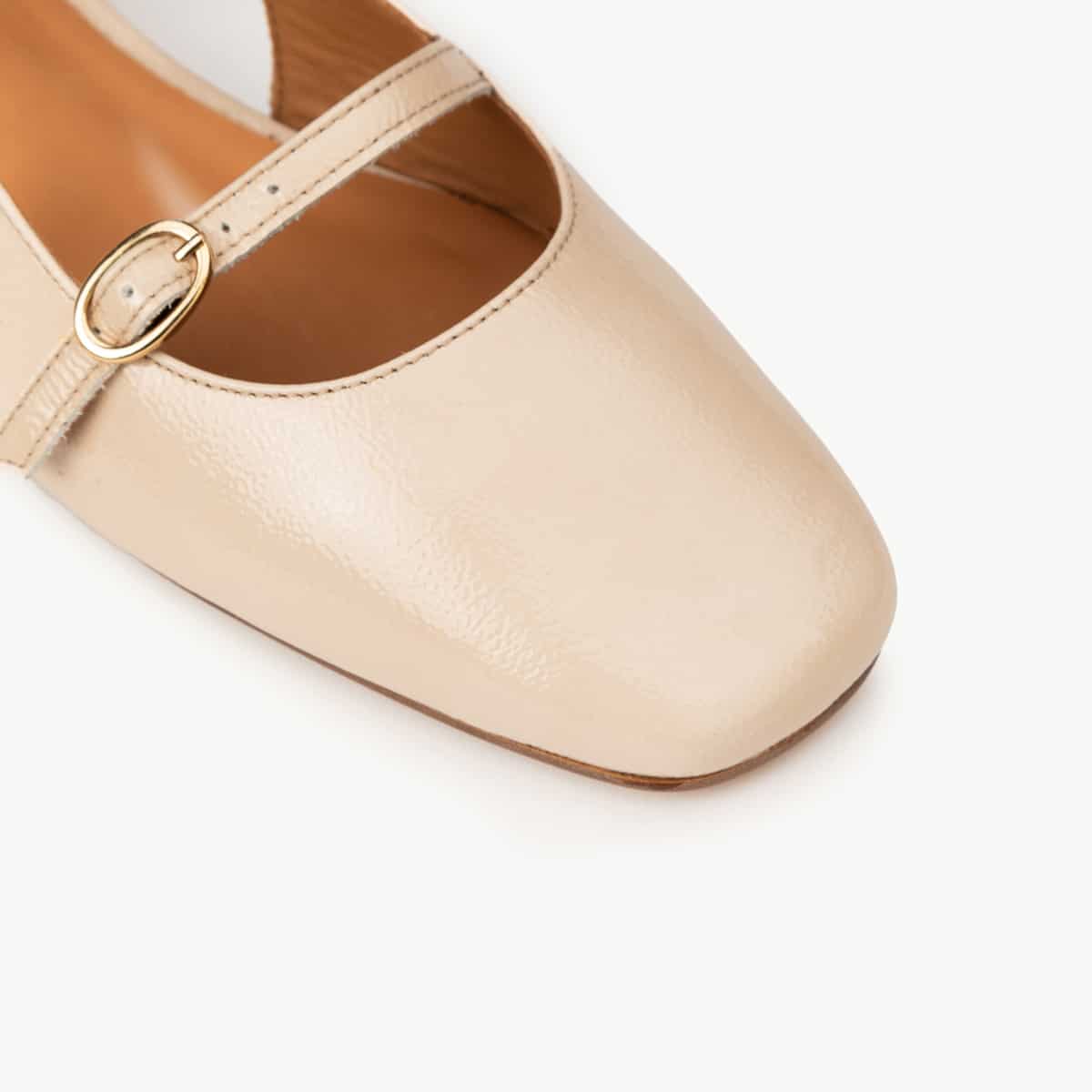 Babies cuir verni BERTILLE beige, MAISON TOUFET