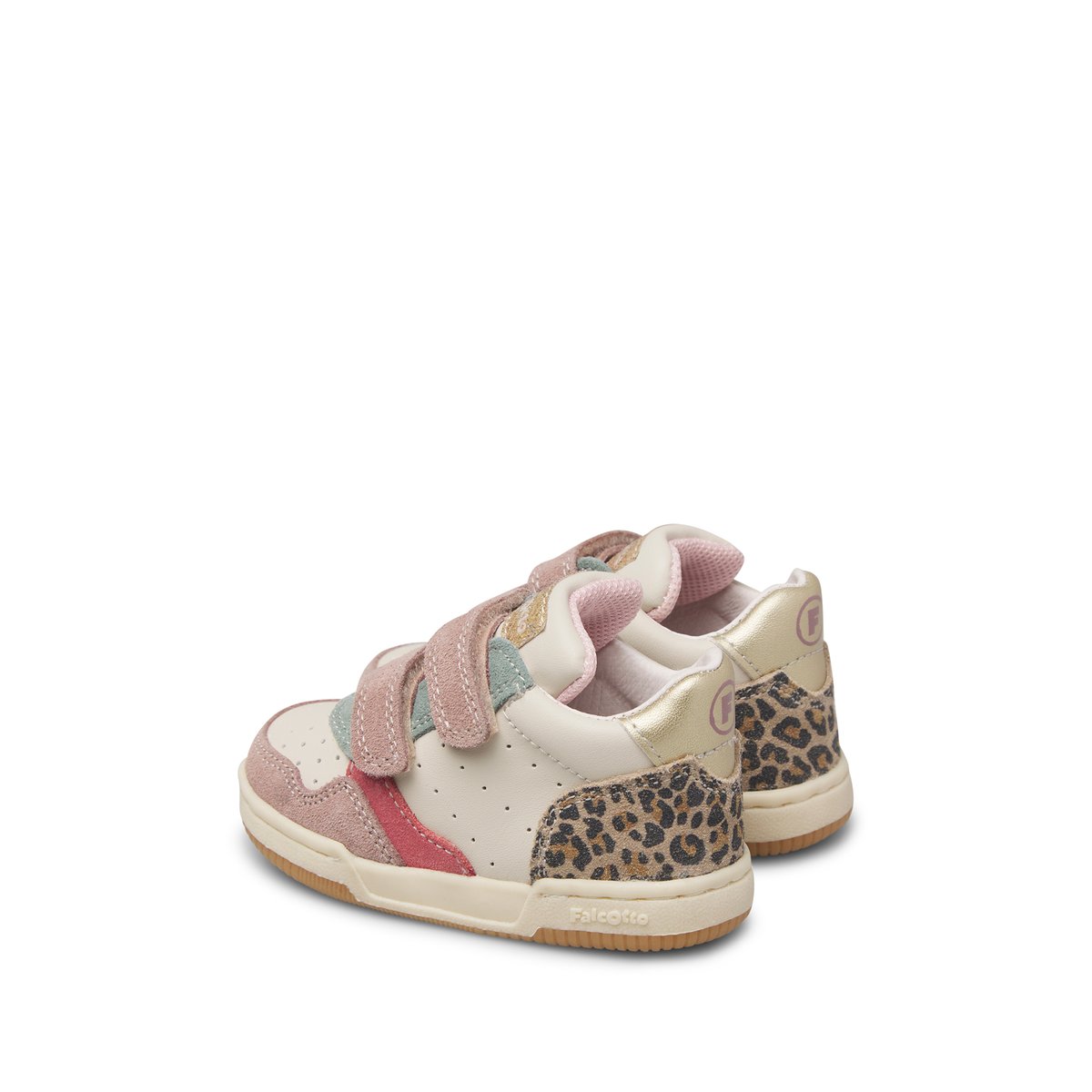 Baskets en cuir et suède KLIP 4 VL. rose-platine-, FALCOTTO