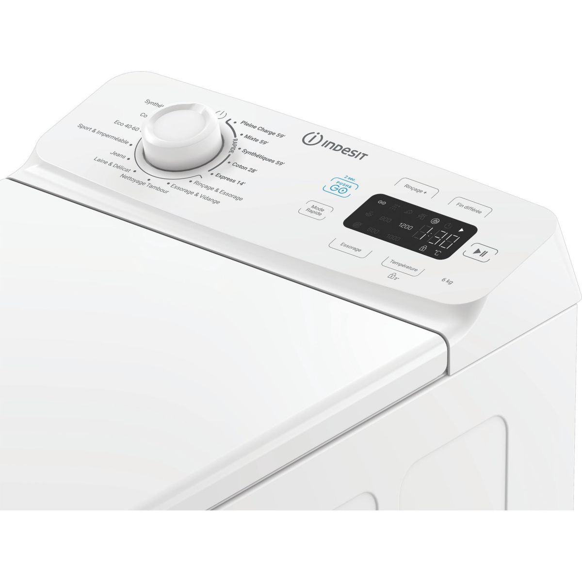 Lave linge top TIP621PUSH&GOFR couleur unique, INDESIT