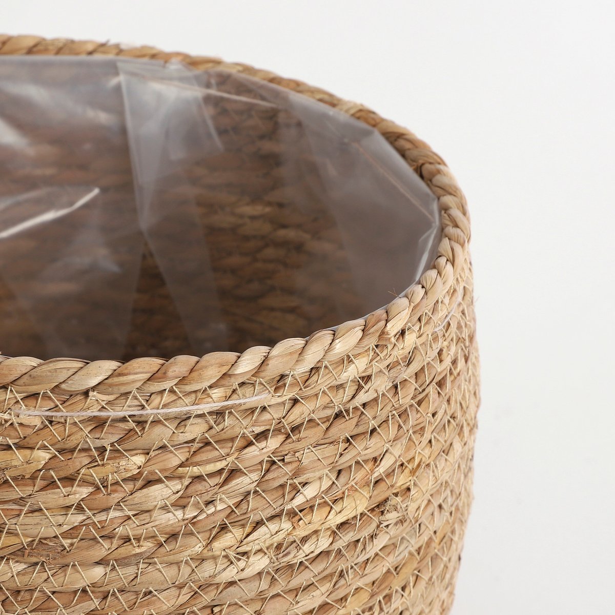Panier à plantes en jonc de mer tressé Ø26 cm JORCK marron clair, MICA DECORATIONS